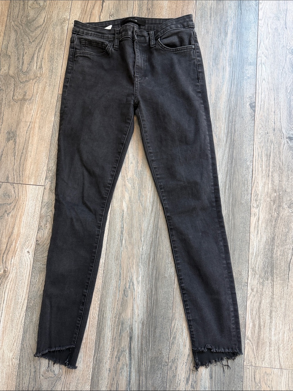 Joe's Jeans Black Skinny Stretch Frayed Hem